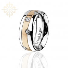 PRAGUE-1 Adet 7.80mm Genişlik Kadın Taşlı Çelik Alyans Yüzük LM-024/Kadın