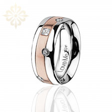 PRAGUE-1 Adet 7.80mm Genişlik Kadın Taşlı Çelik Alyans Yüzük LM-024/Kadın