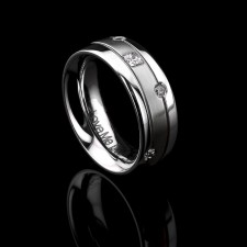 PRAGUE-1 Adet 7.80mm Genişlik Taşsız Çelik Alyans Yüzük LM-024/Erkek