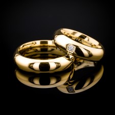 Venice alyans, parlak kararmaz çelik çift yüzük