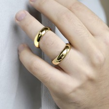 Venice alyans, parlak kararmaz çelik çift yüzük