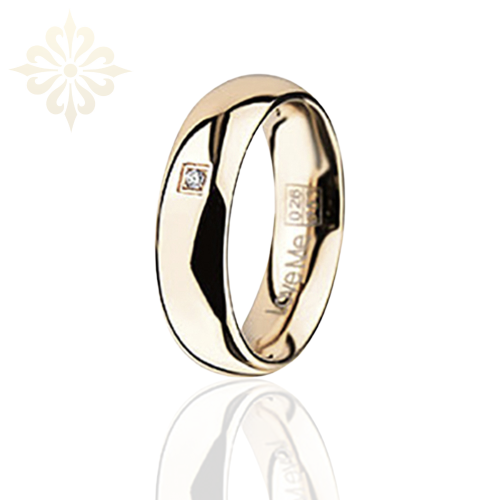 VENICE-1 Adet 5.80mm Genişlik Kadın Taşlı Çelik Alyans Yüzük LM-026/Kadın