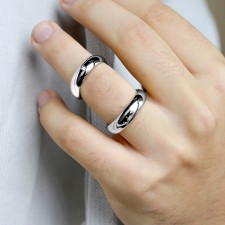 Venice alyans, parlak kararmaz çelik çift yüzük