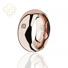 FLORANCE-1 Adet 8.60mm Genişlik Kadın Taşlı Çelik Alyans Yüzük LM-027/Kadın