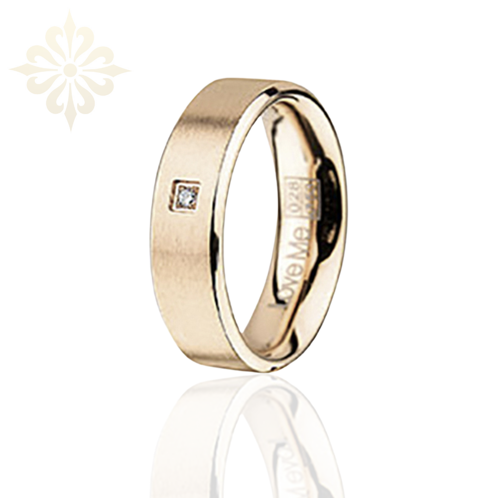 NEW YORK-1 Adet 5.90mm Genişlik Kadın Taşlı Çelik Alyans Yüzük LM-028/Kadın
