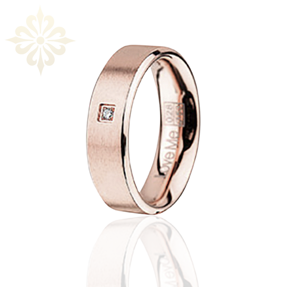 NEW YORK-1 Adet 5.90mm Genişlik Kadın Taşlı Çelik Alyans Yüzük LM-028/Kadın