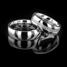 HAVANA-1 Adet 6.80mm Genişlik Kadın Taşlı Çelik Alyans Yüzük LM-030/Kadın