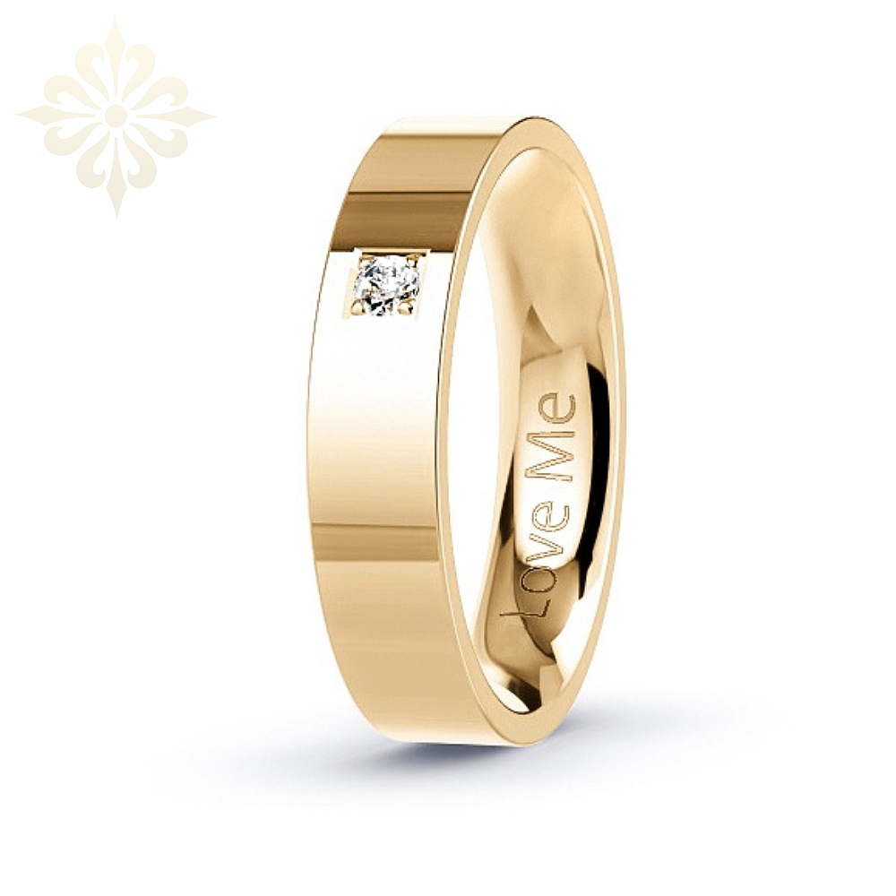SEVILLE-1 Adet 5.mm Genişlik Mücevher Kalitesinde Parlak Kararmaz Kadın Çelik Alyans Yüzük LM-041/Kadın