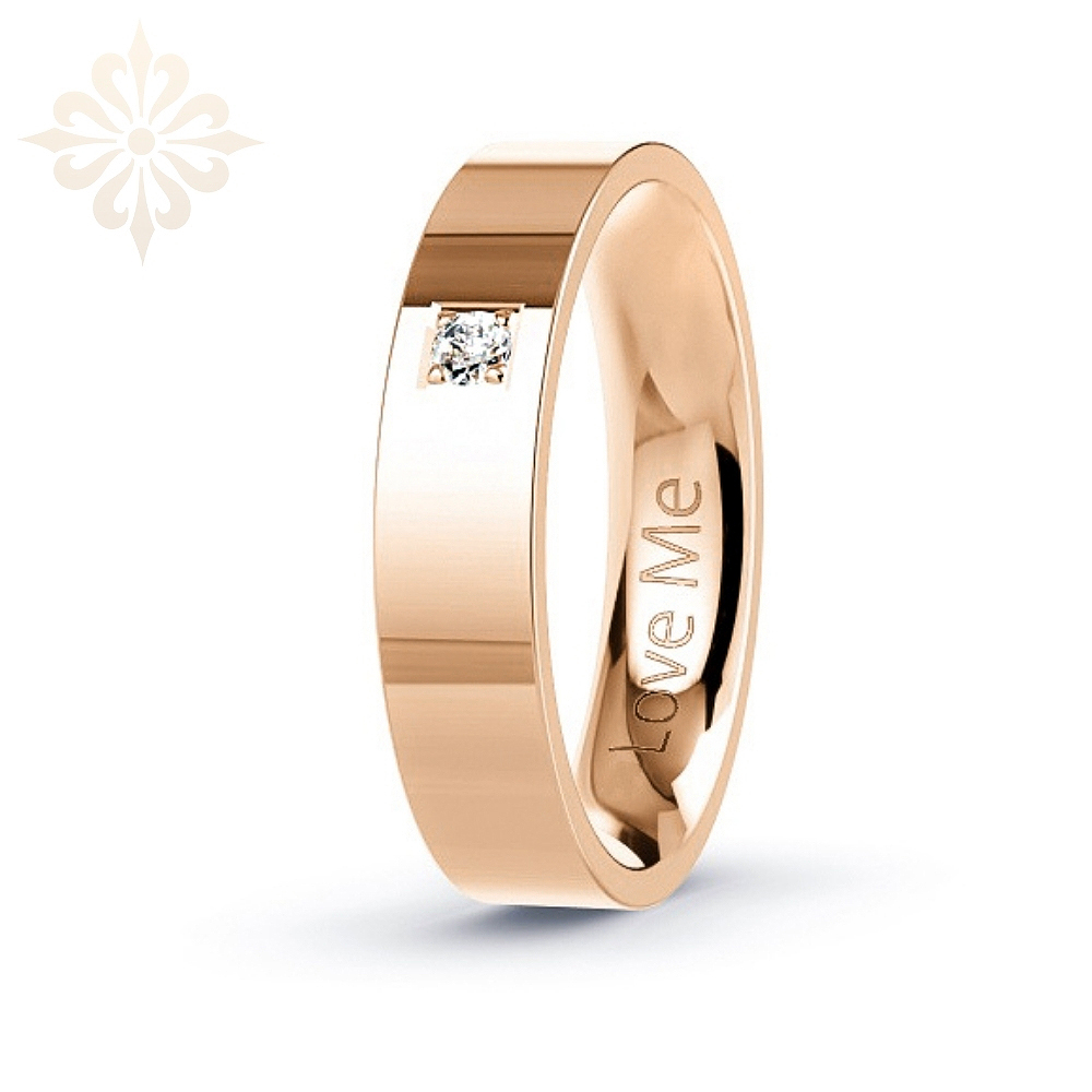 SEVILLE-1 Adet 5.mm Genişlik Mücevher Kalitesinde Parlak Kararmaz Kadın Çelik Alyans Yüzük LM-041/Kadın