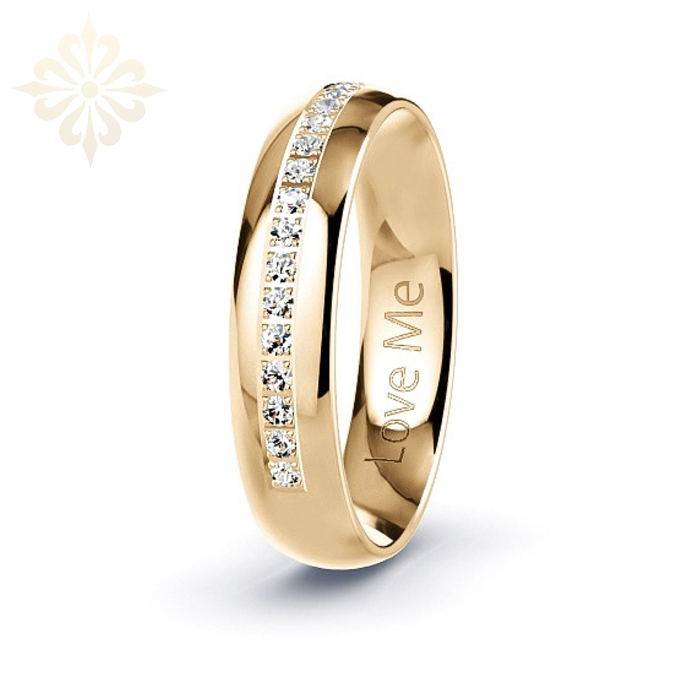 AREZZO-1 Adet 5.mm Genişlik Mücevher Kalitesinde Parlak Kararmaz Kadın Taşlı Çelik Alyans Yüzük LM-043/Kadın