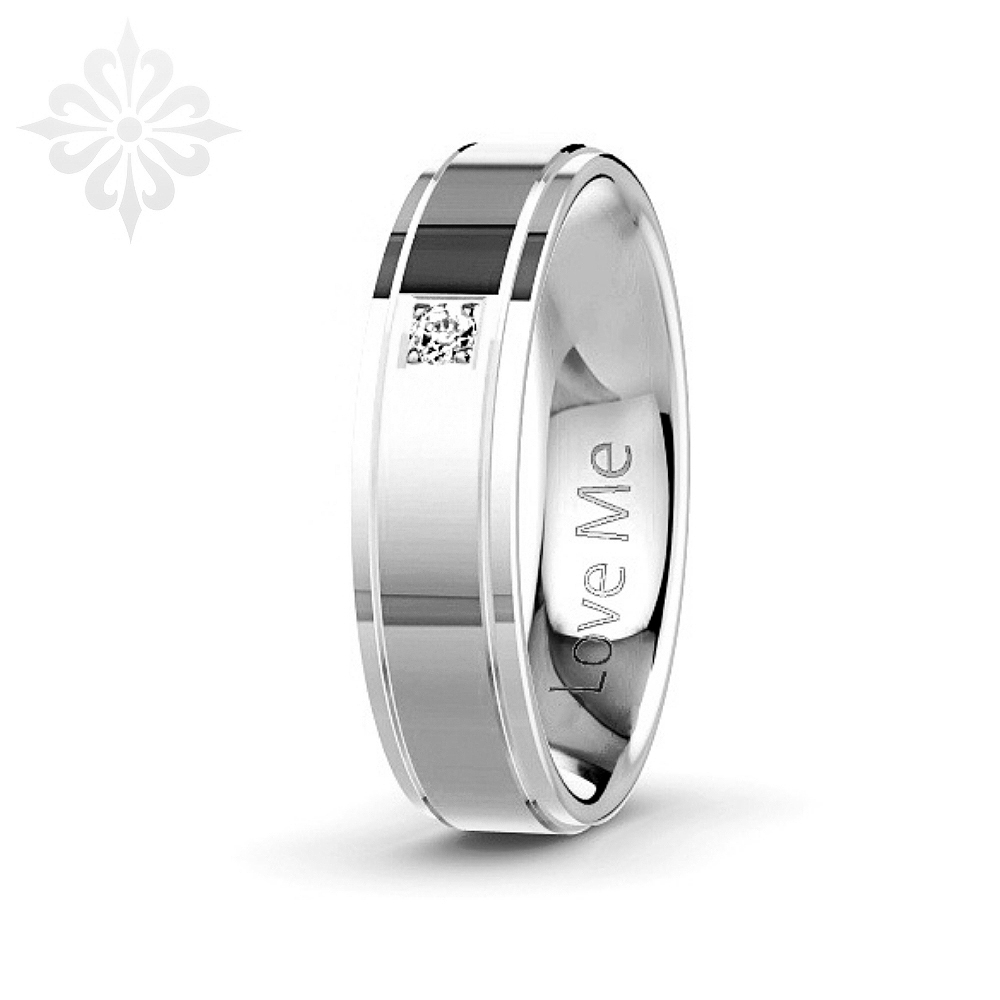 MOSCOW-1 Adet 5.50mm Genişlik Mücevher Kalitesinde Parlak Kararmaz Kadın Taşlı Çelik Alyans Yüzük LM-044/Kadın
