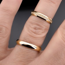 MARSILLE-1 Adet 4.mm Genişlik Mücevher Kalitesinde Parlak Kararmaz Taşlı Kadın Çelik Alyans Yüzük LM-052/Kadın