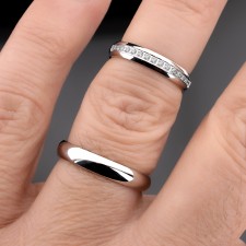 MARSILLE-1 Adet 4.mm Genişlik Mücevher Kalitesinde Parlak Kararmaz Unisex Çelik Alyans Yüzük LM-052/Erkek