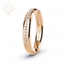 MARSILLE-1 Adet 4.mm Genişlik Mücevher Kalitesinde Parlak Kararmaz Taşlı Kadın Çelik Alyans Yüzük LM-052/Kadın