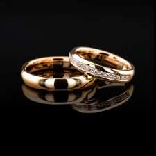 MARSILLE-1 Adet 4.mm Genişlik Mücevher Kalitesinde Parlak Kararmaz Taşlı Kadın Çelik Alyans Yüzük LM-052/Kadın