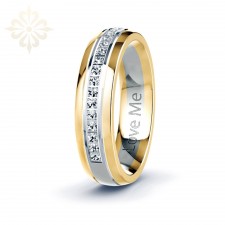 VERONA-1 Adet 6.mm Genişlik Mücevher Kalitesinde Parlak Kararmaz Kadın Taşlı Çelik Alyans Yüzük LM-053/Kadın