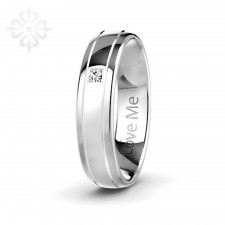 TORONTO-1 Adet 6.mm Genişlik Mücevher Kalitesinde Parlak Kararmaz Taşlı Kadın Çelik Alyans Yüzük LM-054/Kadın
