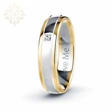 TORONTO-1 Adet 6.mm Genişlik Mücevher Kalitesinde Parlak Kararmaz Taşlı Kadın Çelik Alyans Yüzük LM-054/Kadın