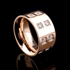 BODRUM- 2 Adet 11.mm Genişlik Çelik Alyans Yüzük 3 Renk Seçeneğiyle LM-004