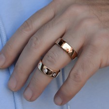 SYDNEY-1 Adet 6.90mm Genişlik Taşsız Çelik Alyans Yüzük LM-010/Erkek