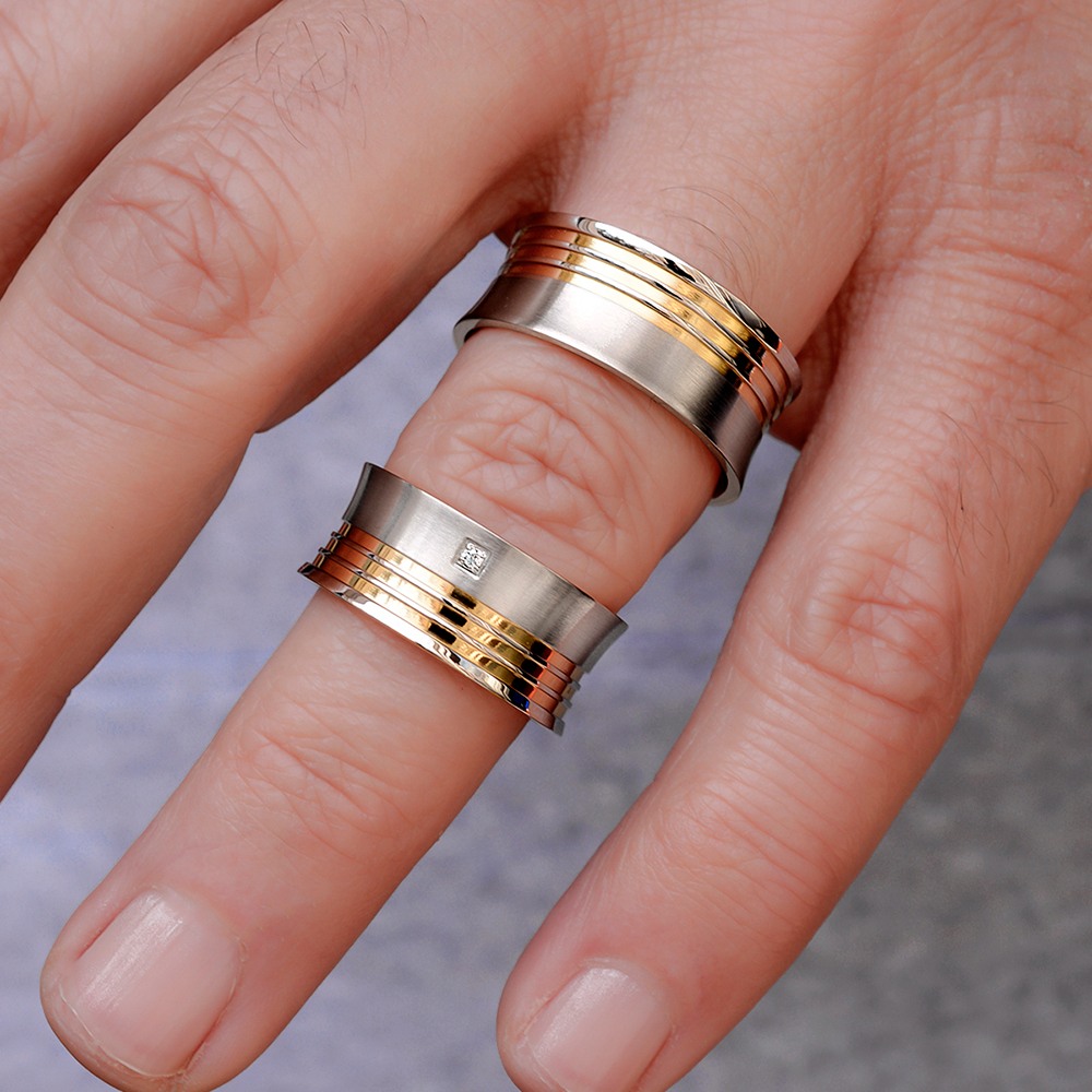 DUBROVNİK-1 Adet 9.90mm Genişlik Taşsız Çelik Alyans Yüzük LM-015/Erkek