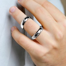 Venice alyans, parlak kararmaz çelik çift yüzük