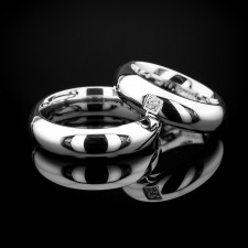 Venice alyans, parlak kararmaz çelik çift yüzük