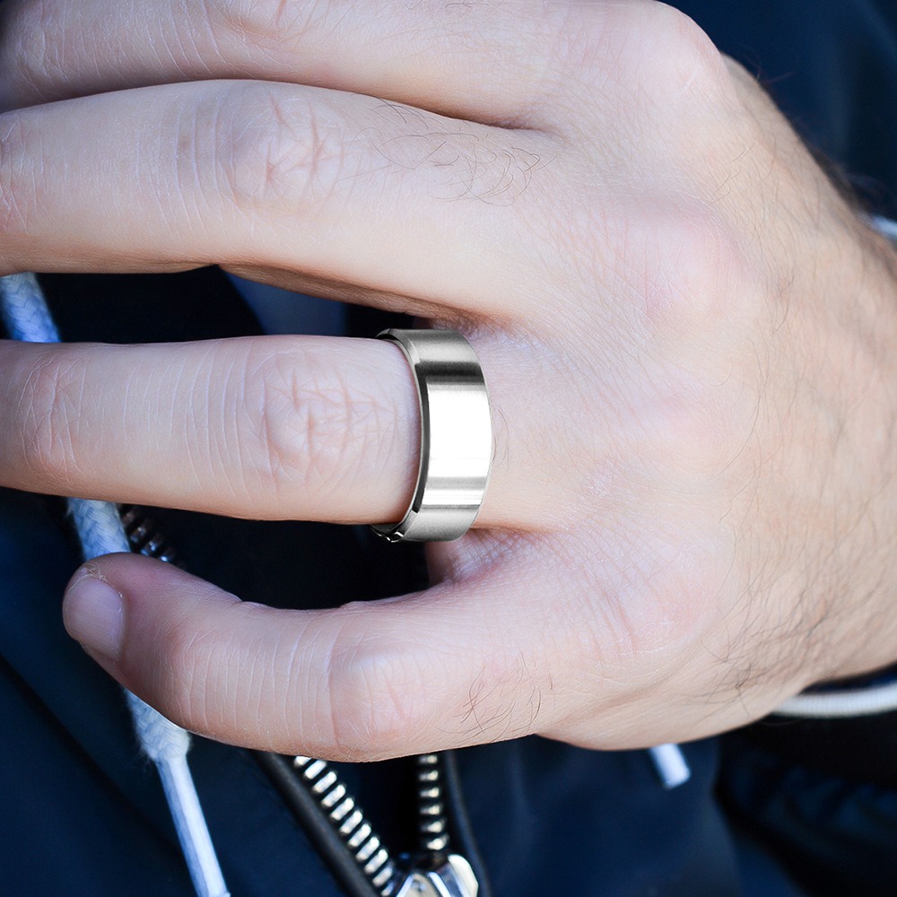 SAN FRANSISCO-1 Adet 9.mm Genişlik Taşsız Çelik Alyans Yüzük LM-029/Erkek