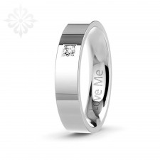 SEVILLE-1 Adet 5.mm Genişlik Mücevher Kalitesinde Parlak Kararmaz Kadın Çelik Alyans Yüzük LM-041/Kadın