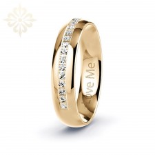 AREZZO-1 Adet 5.mm Genişlik Mücevher Kalitesinde Parlak Kararmaz Kadın Taşlı Çelik Alyans Yüzük LM-043/Kadın