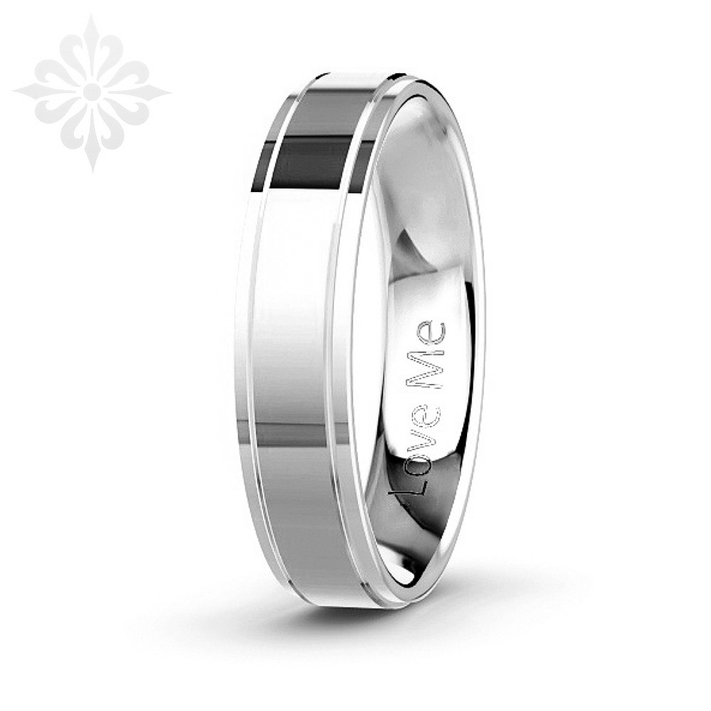 MOSCOW-1 Adet 5.50mm Genişlik Mücevher Kalitesinde Parlak Kararmaz Unisex Çelik Alyans Yüzük LM-044/Erkek