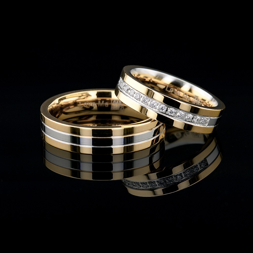 MIAMI-1 Adet 5.mm Genişlik Mücevher Kalitesinde Parlak Kararmaz Taşsız Unisex Çelik Alyans Yüzük LM-048/Erkek