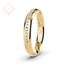 MARSILLE-1 Adet 4.mm Genişlik Mücevher Kalitesinde Parlak Kararmaz Taşlı Kadın Çelik Alyans Yüzük LM-052/Kadın