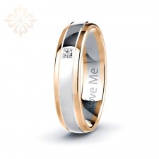 TORONTO-1 Adet 6.mm Genişlik Mücevher Kalitesinde Parlak Kararmaz Taşlı Kadın Çelik Alyans Yüzük LM-054/Kadın