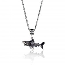 925 Ayar Gümüş Köpekbalığı Figürlü Unisex Kolye | LMN-5022