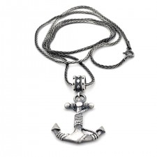 925 Ayar Oxitli Gümüş Çapalı Kolye – Unisex Zincirli Model | LMN-5001