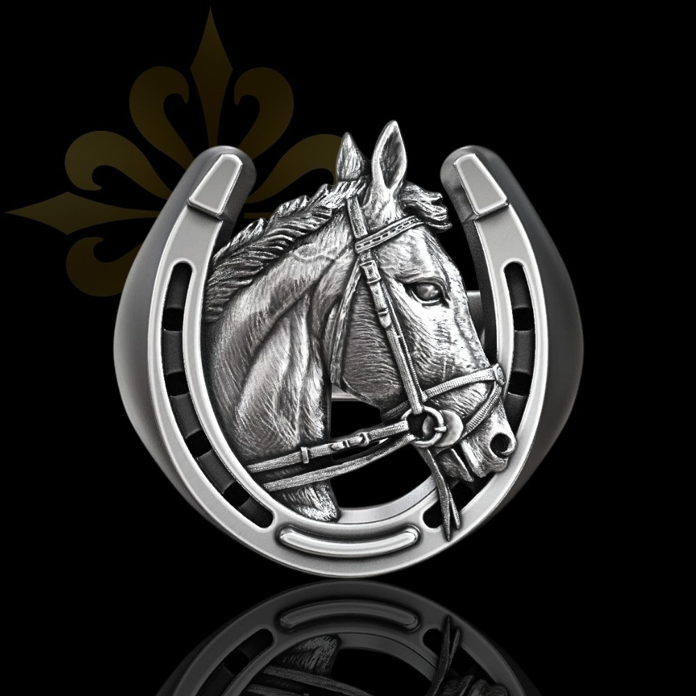 NAIROBI – Şanslı At & Nal Yüzük | Oksitli Gümüş Yüzük | LMR-410