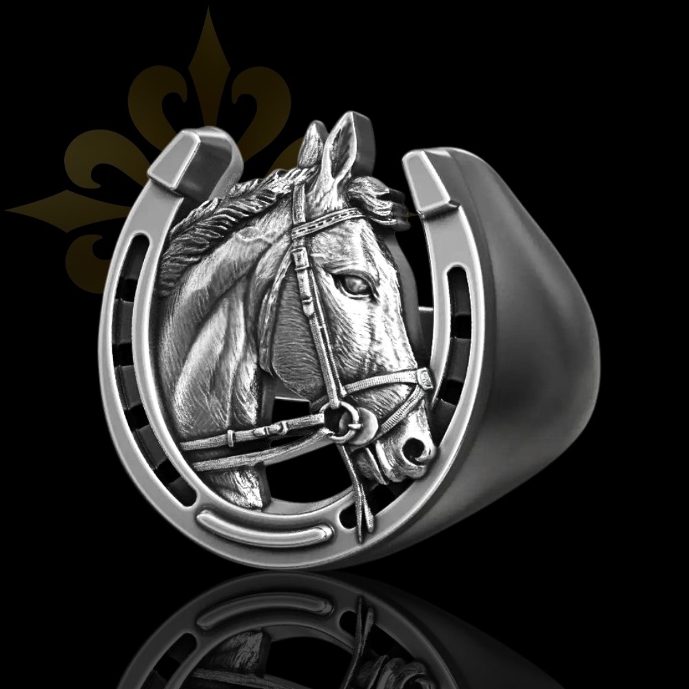 NAIROBI – Şanslı At & Nal Yüzük | Oksitli Gümüş Yüzük | LMR-410