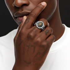 BUSAN – Aslan Motifli Erkek Yüzük | Oksitli Gümüş Yüzük | LMR-415