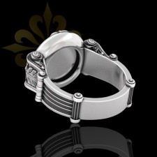 BUSAN – Aslan Motifli Erkek Yüzük | Oksitli Gümüş Yüzük | LMR-415