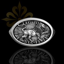 ALEXANDRIA – Aslan Motifli Gümüş Erkek Yüzük LMR-425