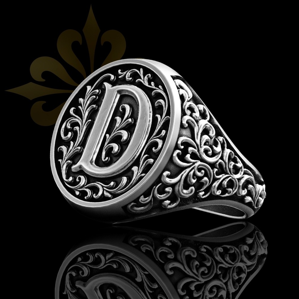 DALLAS – Kişiye Özel Harf Unisex Yüzük | Gümüş Yüzük | LMR-299