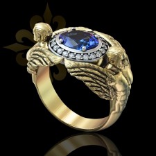 HOUSTON – Kanatlı 2 Erkek Motifli Taşlı Gümüş Yüzük LMR-428