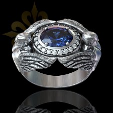 HOUSTON – Kanatlı 2 Erkek Motifli Taşlı Gümüş Yüzük LMR-428