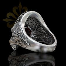 FRESNO – Modern Kurukafa Taşlı Erkek Yüzük | 925 Ayar Gümüş | LMR-436