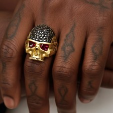 FRESNO – Modern Kurukafa Taşlı Erkek Yüzük | 925 Ayar Gümüş | LMR-436