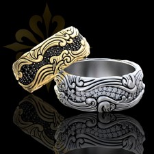 FERGANA – Deniz Dalgası Taşlı Uniseks Yüzük | 925 Ayar Gümüş | LMR-439