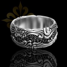 FERGANA – Deniz Dalgası Taşlı Uniseks Yüzük | 925 Ayar Gümüş | LMR-439