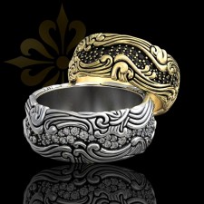 FERGANA – Deniz Dalgası Taşlı Uniseks Yüzük | 925 Ayar Gümüş | LMR-439