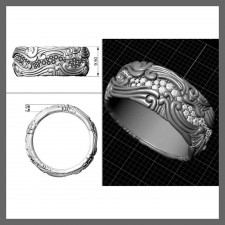 FERGANA – Deniz Dalgası Taşlı Uniseks Yüzük | 925 Ayar Gümüş | LMR-439